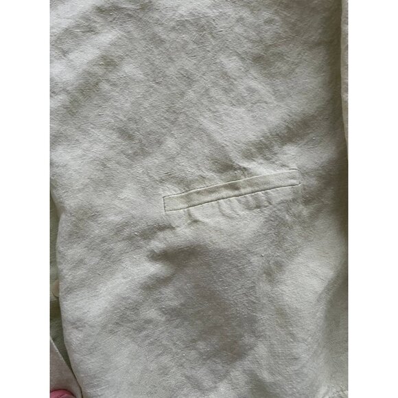 Eileen Fisher linen button down USA made top yellow shirt Medium A001469 - Picture 6 of 10